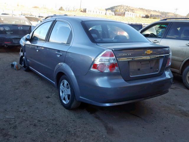 KL1TD5DE1AB118110 - 2010 CHEVROLET AVEO LS GRAY photo 3