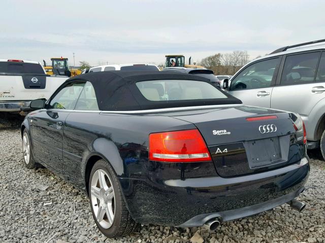 WAUAF48H77K016423 - 2007 AUDI A4 2.0T CA BLACK photo 3