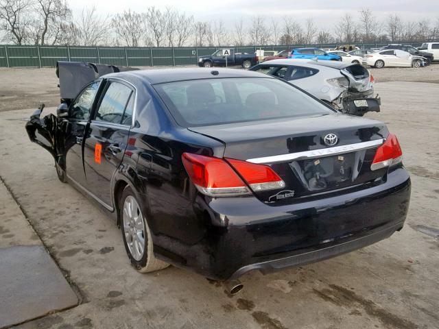 4T1BK3DB6BU421356 - 2011 TOYOTA AVALON BAS BLACK photo 3