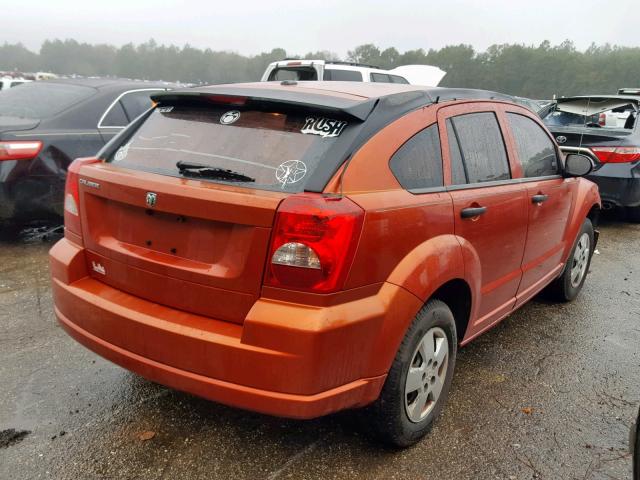 1B3HB28B87D593173 - 2007 DODGE CALIBER ORANGE photo 4