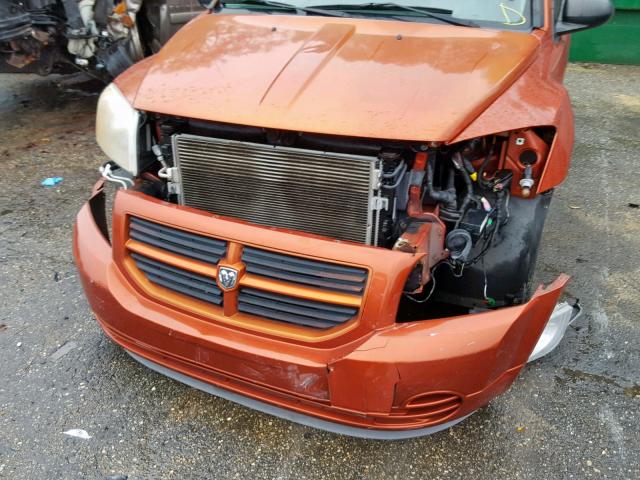 1B3HB28B87D593173 - 2007 DODGE CALIBER ORANGE photo 9