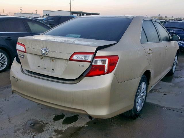 4T1BF1FK6CU079592 - 2012 TOYOTA CAMRY BASE GOLD photo 4