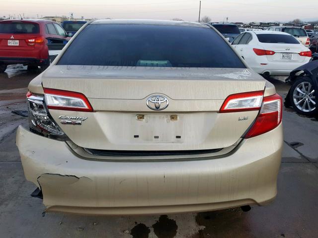 4T1BF1FK6CU079592 - 2012 TOYOTA CAMRY BASE GOLD photo 9