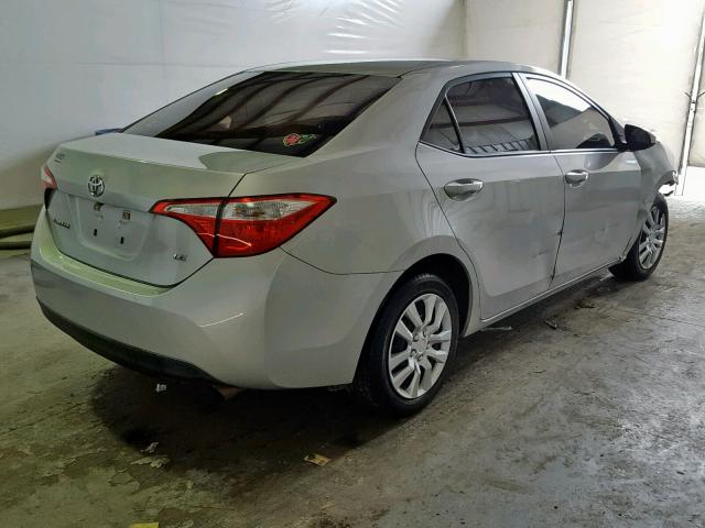 5YFBURHE4EP130099 - 2014 TOYOTA COROLLA L SILVER photo 4