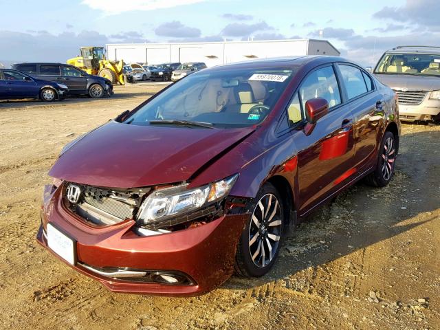 2HGFB2F92FH541630 - 2015 HONDA CIVIC EXL MAROON photo 2