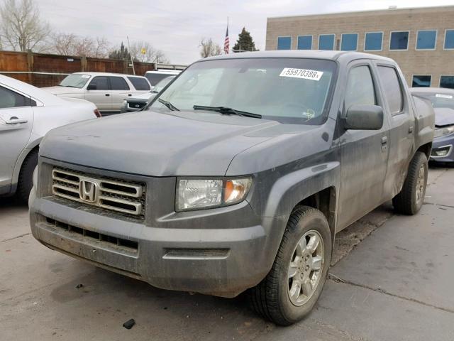 2HJYK16507H536762 - 2007 HONDA RIDGELINE CHARCOAL photo 2