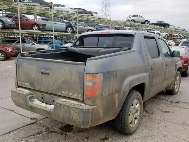 2HJYK16507H536762 - 2007 HONDA RIDGELINE CHARCOAL photo 4