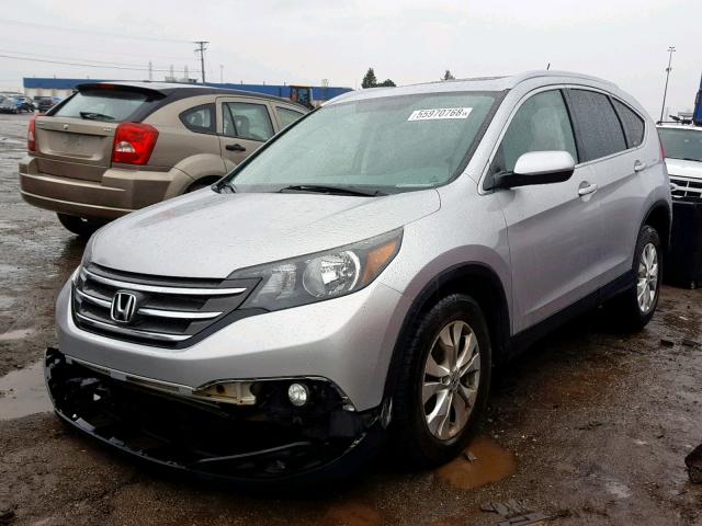 5J6RM4H78CL005271 - 2012 HONDA CR-V EXL SILVER photo 2