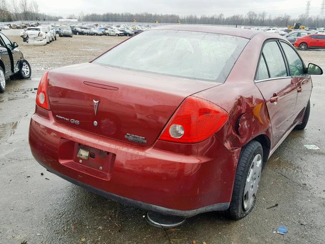 1G2ZF57B184115922 - 2008 PONTIAC G6 VALUE L MAROON photo 4