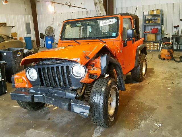 1J4FA39S85P382848 - 2005 JEEP WRANGLER X ORANGE photo 2