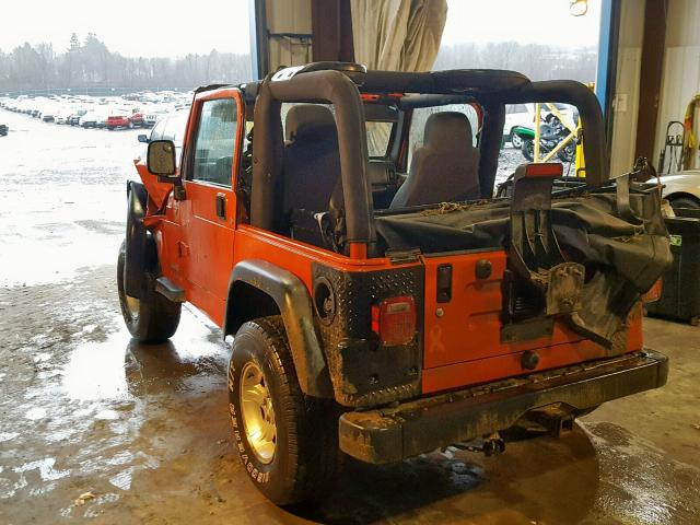 1J4FA39S85P382848 - 2005 JEEP WRANGLER X ORANGE photo 3