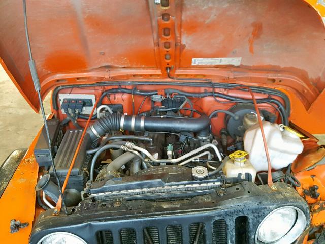 1J4FA39S85P382848 - 2005 JEEP WRANGLER X ORANGE photo 7