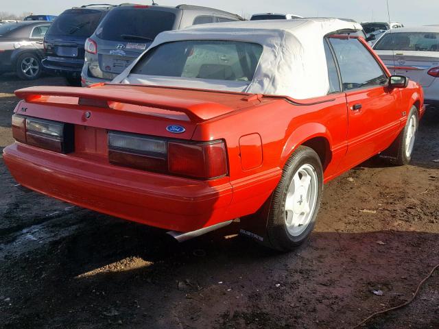 1FACP44E5NF156258 - 1992 FORD MUSTANG LX RED photo 4