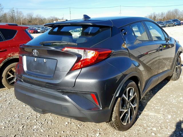 NMTKHMBX4JR021384 - 2018 TOYOTA C-HR XLE GRAY photo 4