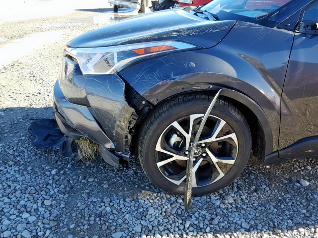 NMTKHMBX4JR021384 - 2018 TOYOTA C-HR XLE GRAY photo 9