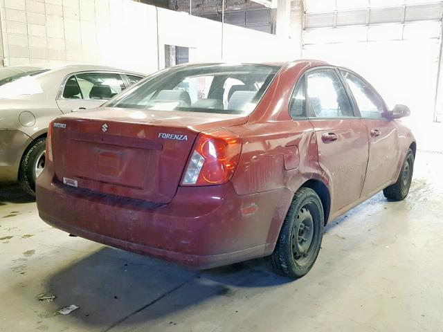 KL5JD56Z46K424571 - 2006 SUZUKI FORENZA RED photo 4