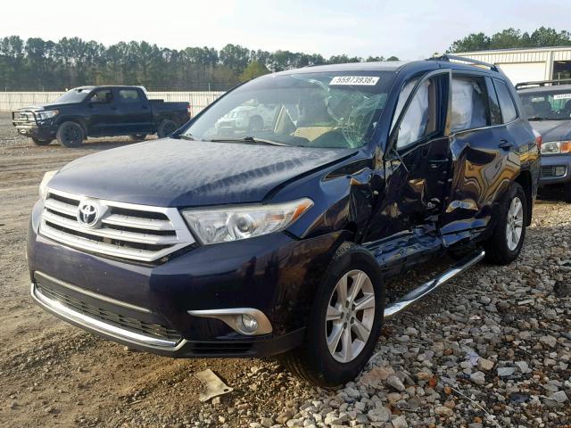 5TDZA3EH1BS015305 - 2011 TOYOTA HIGHLANDER BLUE photo 2