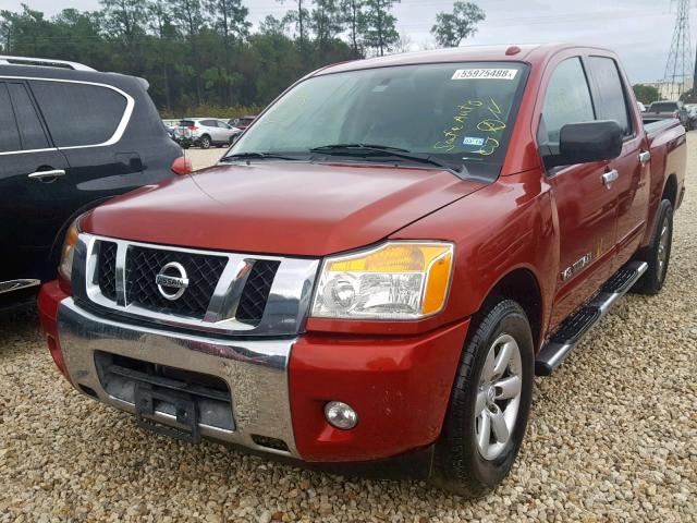 1N6BA0ED9DN311921 - 2013 NISSAN TITAN S RED photo 2