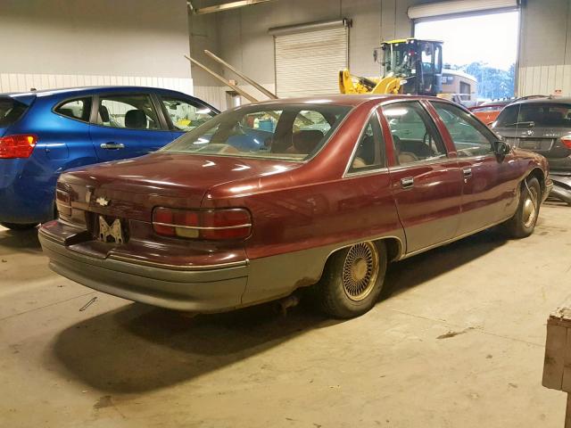 1G1BN53EXNR112489 - 1992 CHEVROLET CAPRICE CL MAROON photo 4