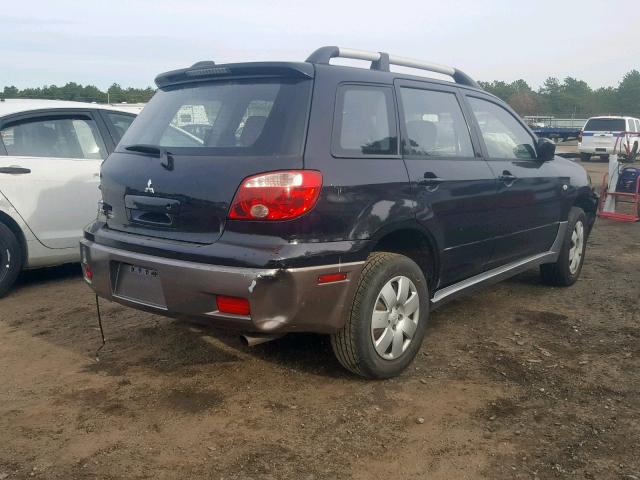 JA4LX31F06U001836 - 2006 MITSUBISHI OUTLANDER BLACK photo 4