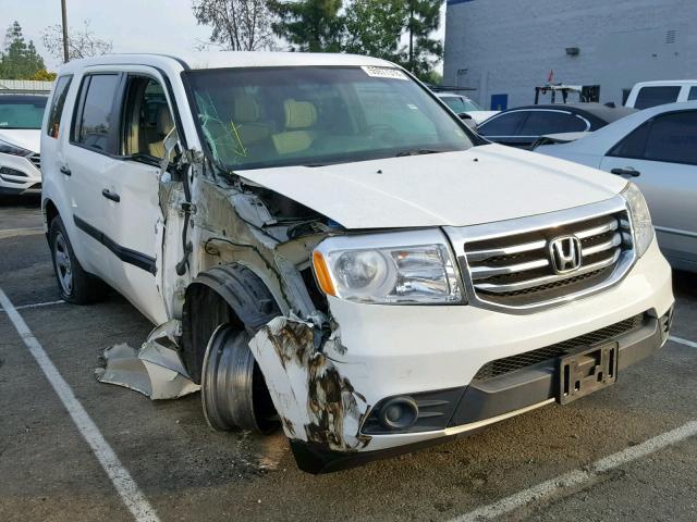 5FNYF3H23DB004835 - 2013 HONDA PILOT LX WHITE photo 1