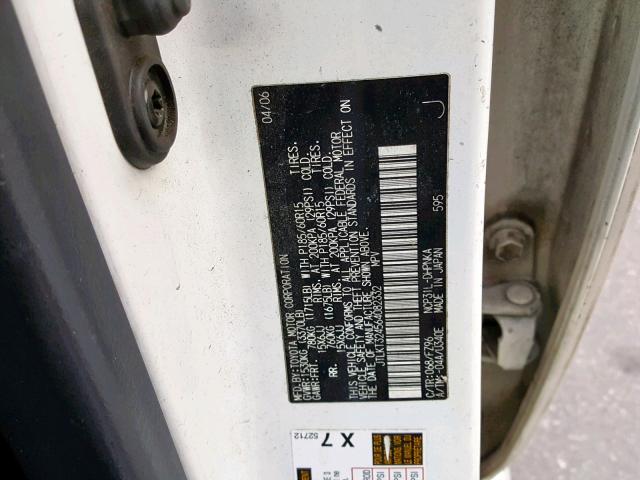 JTLKT324564082332 - 2006 TOYOTA SCION XB Ақ фото 10