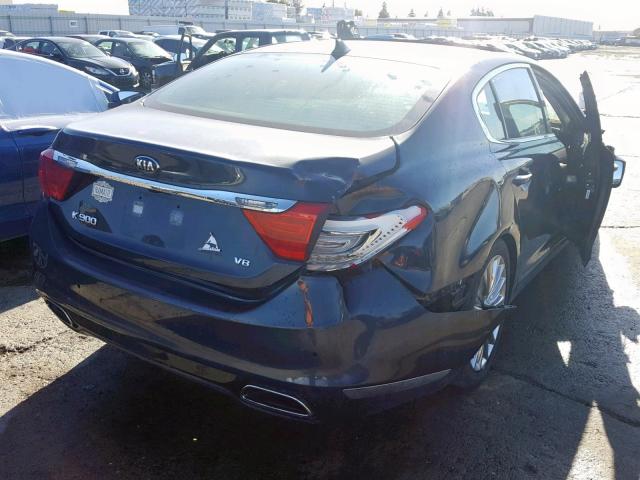 KNALW4D43F6019418 - 2015 KIA K900 BLUE photo 4