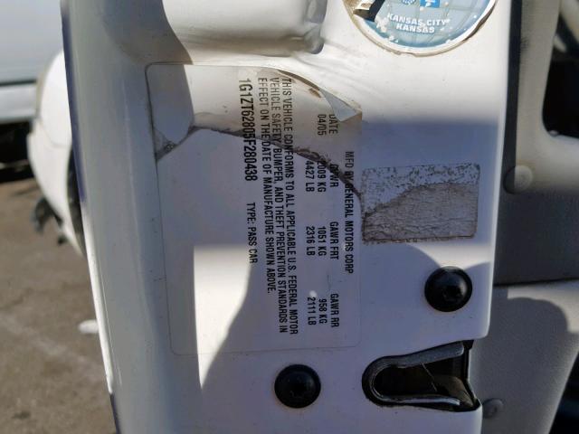 1G1ZT62805F280438 - 2005 CHEVROLET MALIBU MAX WHITE photo 10