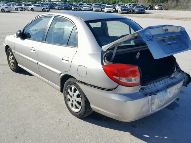 KNADC125856374641 - 2005 KIA RIO SILVER photo 3