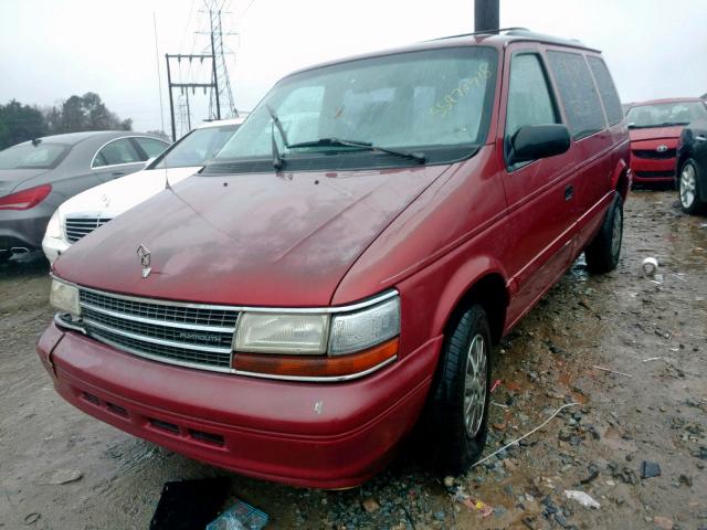 2P4GH4533RR681142 - 1994 PLYMOUTH VOYAGER SE RED photo 2
