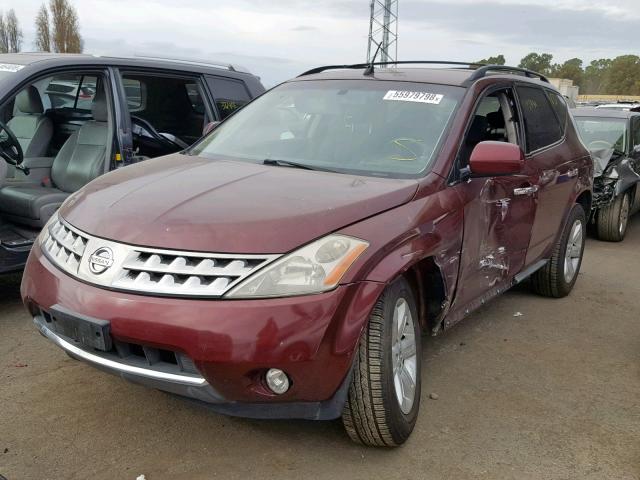 JN8AZ08T96W420861 - 2006 NISSAN MURANO BURGUNDY photo 2