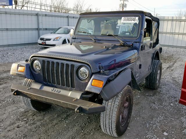 1J4FA39S96P743053 - 2006 JEEP WRANGLER X BLUE photo 2