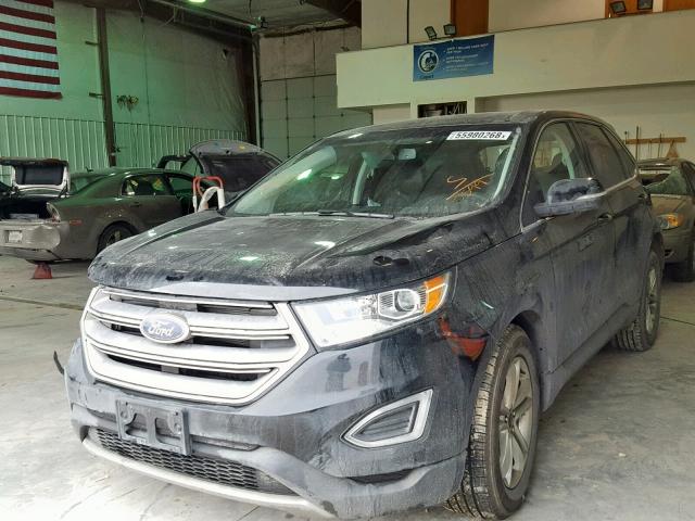 2FMPK4J96HBB10599 - 2017 FORD EDGE SEL BLACK photo 2