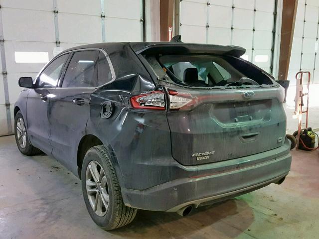 2FMPK4J96HBB10599 - 2017 FORD EDGE SEL BLACK photo 3