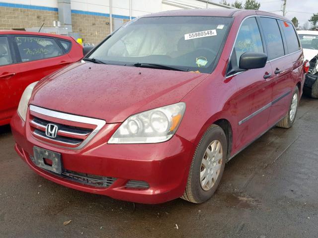 5FNRL38286B105613 - 2006 HONDA ODYSSEY LX RED photo 2