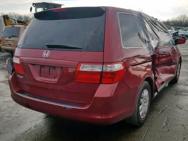 5FNRL38286B105613 - 2006 HONDA ODYSSEY LX RED photo 4