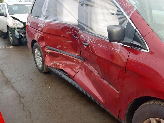 5FNRL38286B105613 - 2006 HONDA ODYSSEY LX RED photo 9