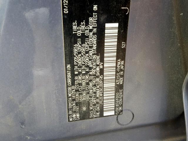 JTLZE4FE6CJ009145 - 2012 TOYOTA SCION XB 蓝色 照片 10