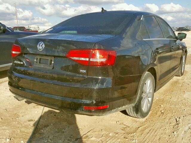 3VWLA7AJ9FM328742 - 2015 VOLKSWAGEN JETTA TDI BLACK photo 4