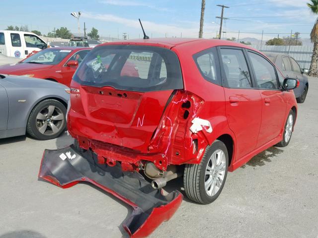 JHMGE88489S004688 - 2009 HONDA FIT SPORT RED photo 4