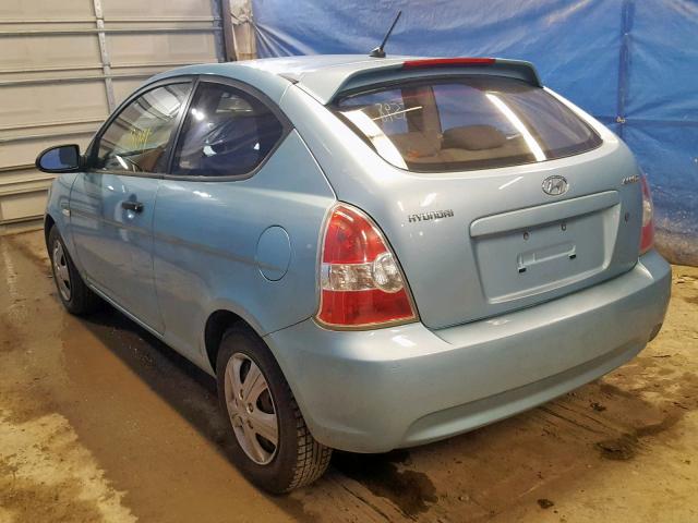 KMHCM36C78U059129 - 2008 HYUNDAI ACCENT GS BLUE photo 3