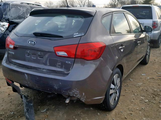 KNAFU5A27D5742378 - 2013 KIA FORTE EX BROWN photo 4