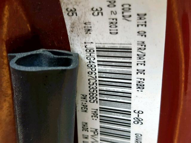 1J8HG48P67C535665 - 2007 JEEP COMMANDER Qırmızı foto 10