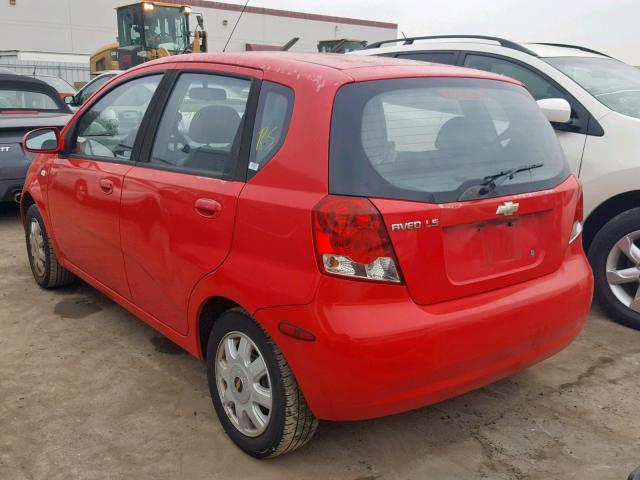 KL1TD62615B454136 - 2005 CHEVROLET AVEO BASE 红色 照片 3