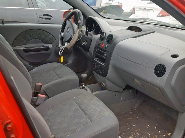 KL1TD62615B454136 - 2005 CHEVROLET AVEO BASE 红色 照片 5