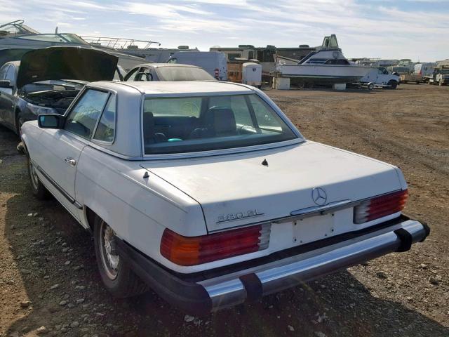 WDBBA45A1EA003519 - 1984 MERCEDES-BENZ 380 SL WHITE photo 3