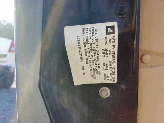 1G8AL55F56Z194951 - 2006 SATURN ION LEVEL GRAY photo 10