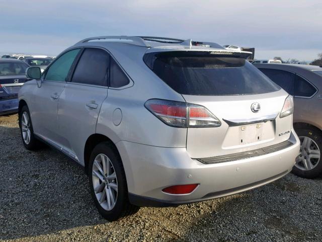 2T2BC1BA9FC004098 - 2015 LEXUS RX 450H SILVER photo 3