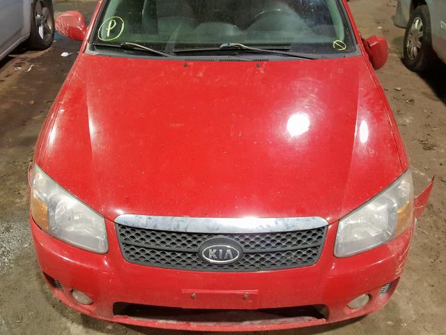 KNAFE161975009680 - 2007 KIA SPECTRA5 S RED photo 7