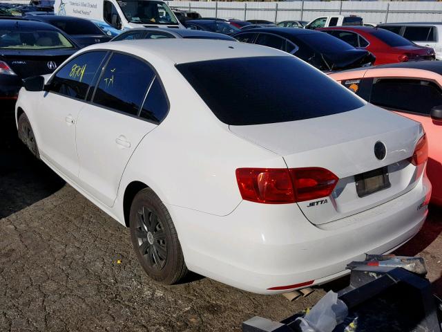 3VW2K7AJ1EM387789 - 2014 VOLKSWAGEN JETTA BASE WHITE photo 3